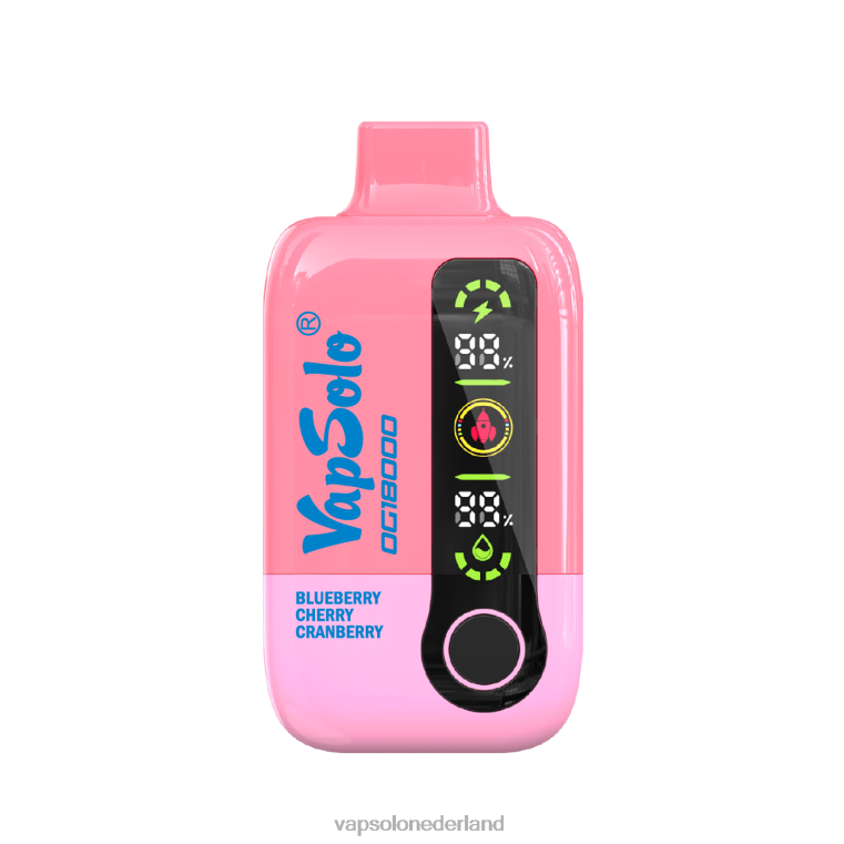 VapSolo DG18000 wegwerp damp bosbes kers cranberry 4F6RX49 - Vapsolo Nederland