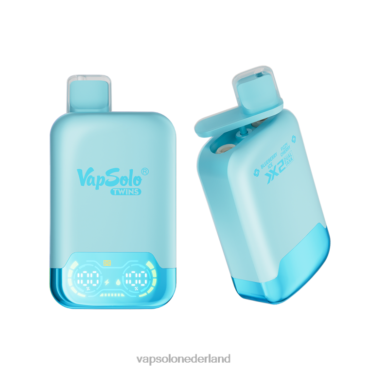 VapSolo TWINS wegwerp damp bosbessenijs en bruisende kers 4F6RX27 - Vapsolo Flavours
