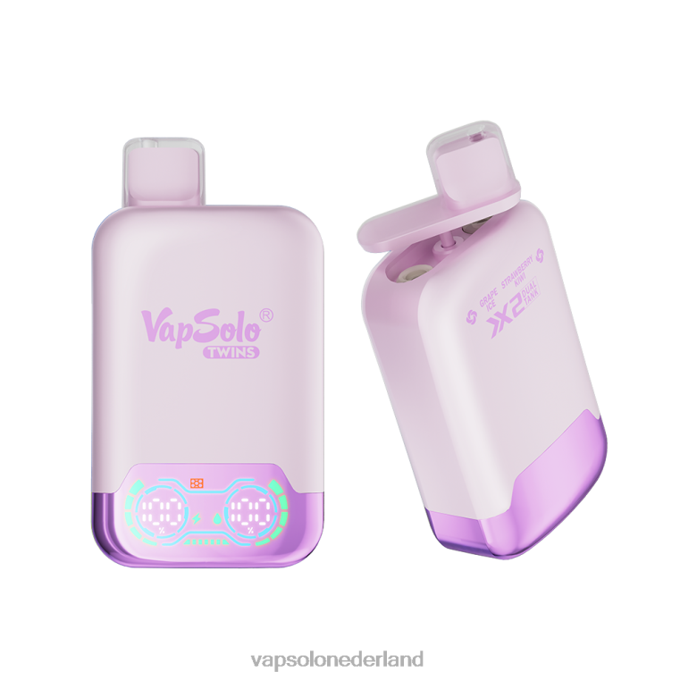 VapSolo TWINS wegwerp damp druivenijs en aardbei-kiwi 4F6RX28 - Vapsolo Vape