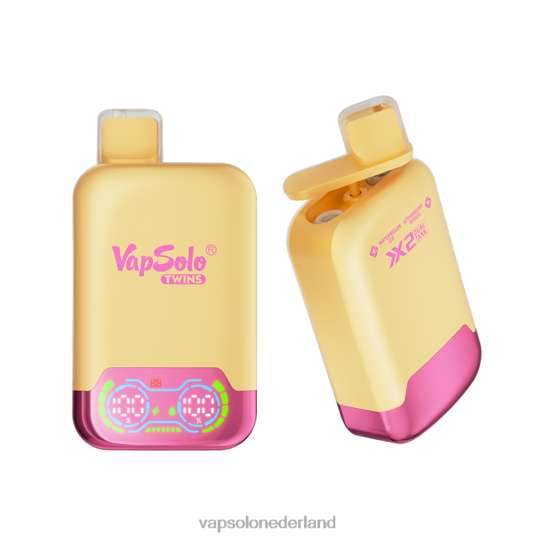 VapSolo TWINS wegwerp damp watermeloenijs en aardbei-mango 4F6RX35 - Vapsolo Flavours