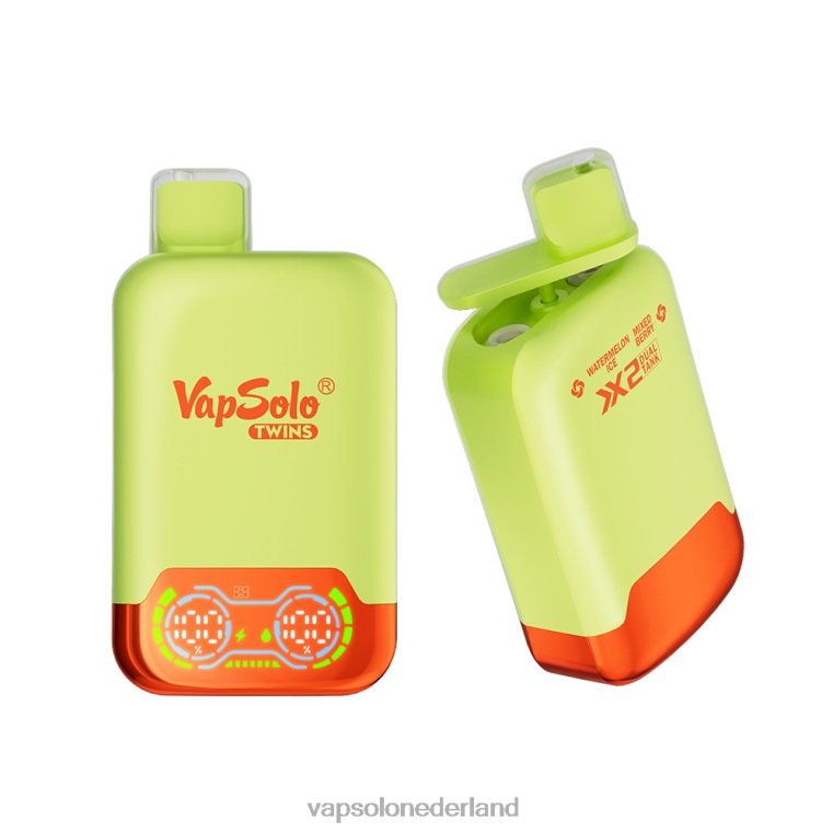 VapSolo TWINS wegwerp damp watermeloenijs en gemengde bessen 4F6RX34 - Vapsolo Review