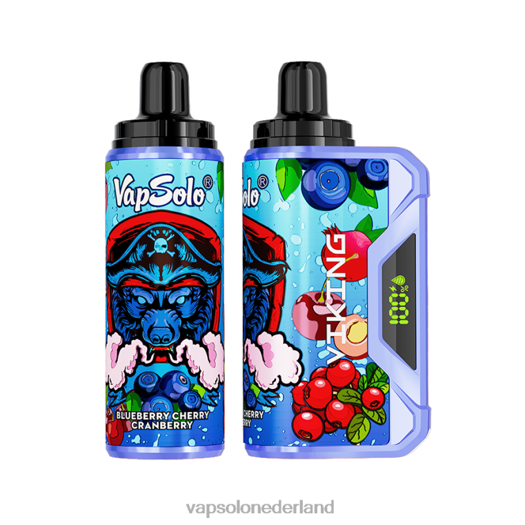 VapSolo VIKING wegwerp damp bosbes kers cranberry 4F6RX37 - Vapsolo Nederland
